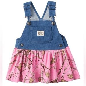 Brass Pro Shops Girl’s Denim Camouflage Overalls Dress Size 2T